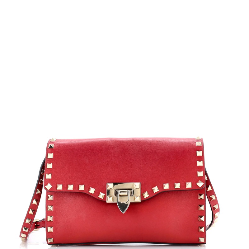 Rockstud Flip Lock Flap Bag Leather Medium