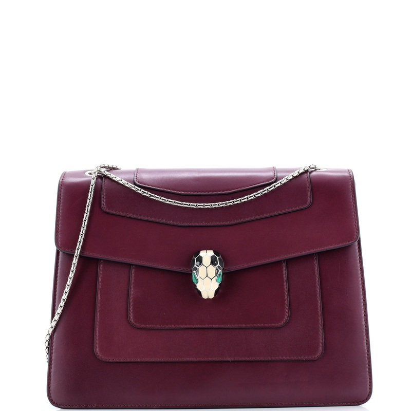 Serpenti Forever Square Shoulder Bag Leather Large