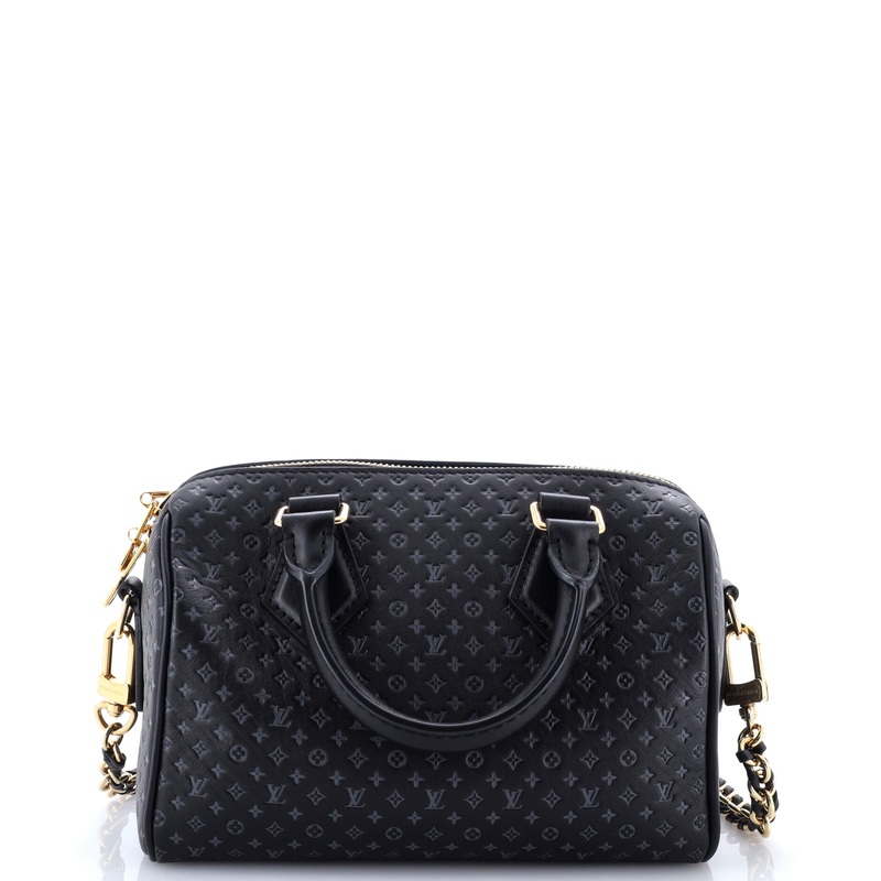 Speedy Bandouliere Bag Nanogram Embossed Leather 20