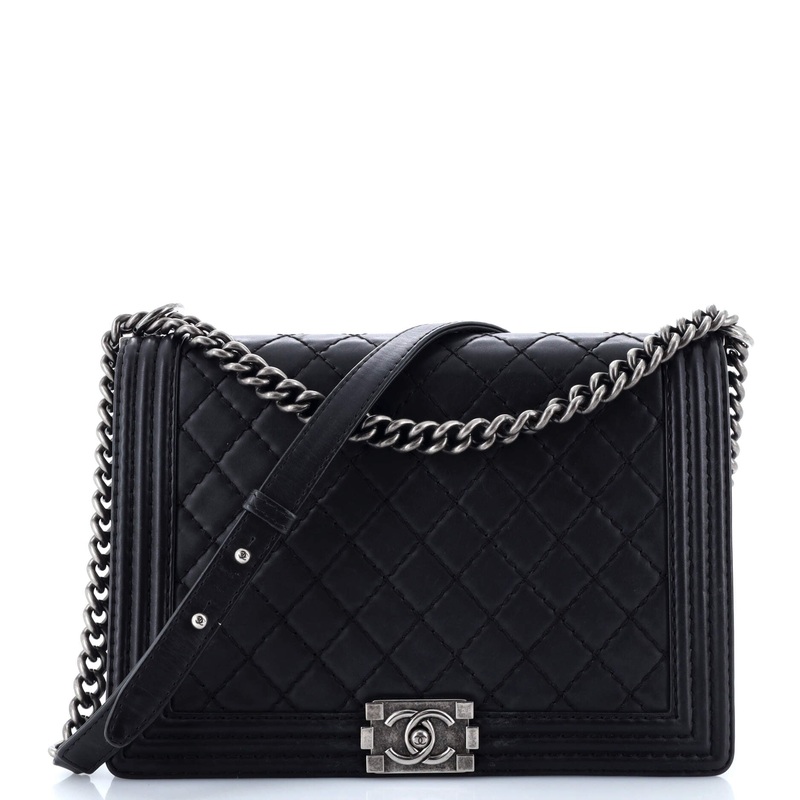 Stitch Boy Flap Bag Quilted Calfskin Large