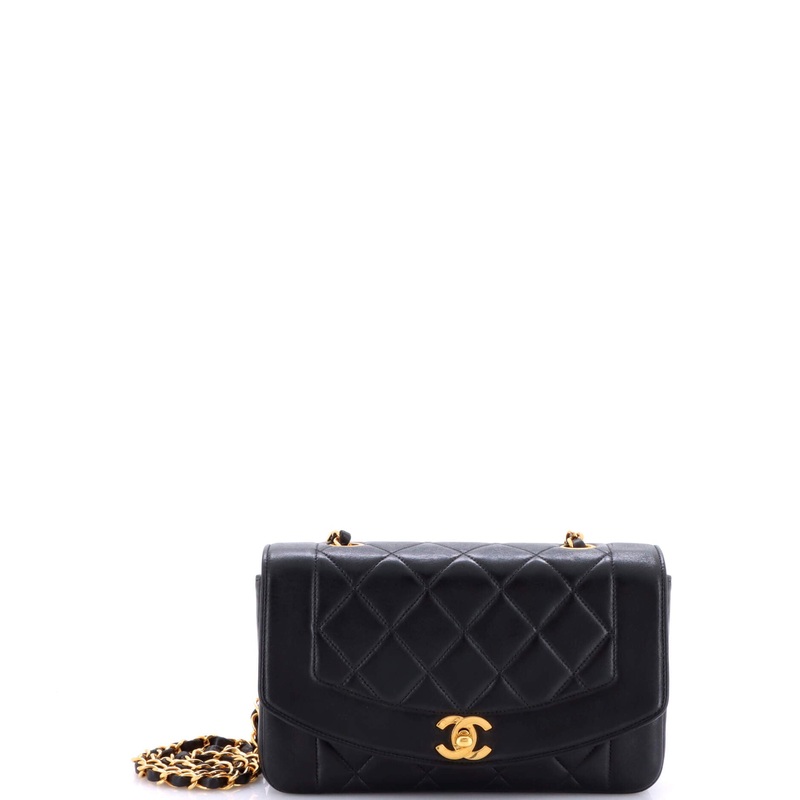 Vintage Diana Flap Bag Quilted Lambskin Small