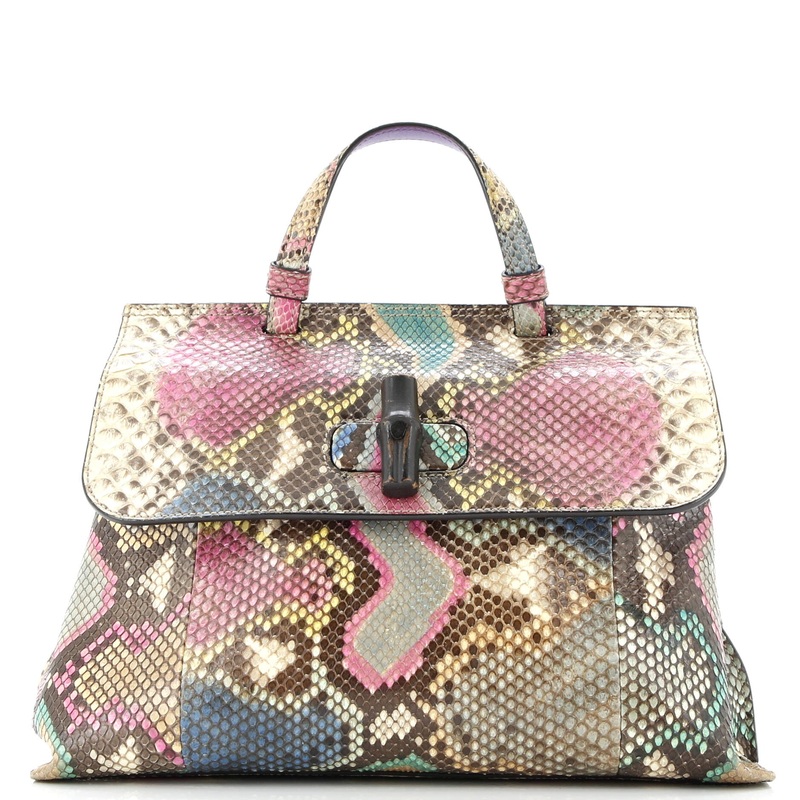 Bamboo Daily Top Handle Bag Python Medium