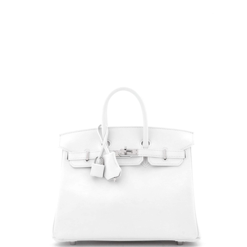 Birkin Handbag New White Swift with Palladium Hardware 25
