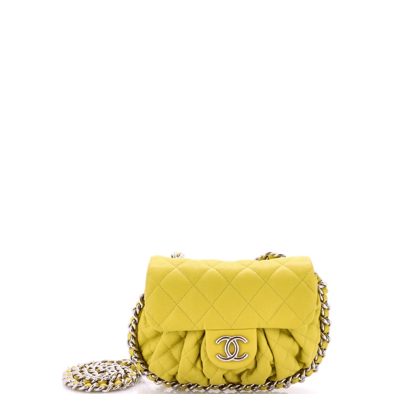 Chain Around Flap Bag Quilted Leather Small