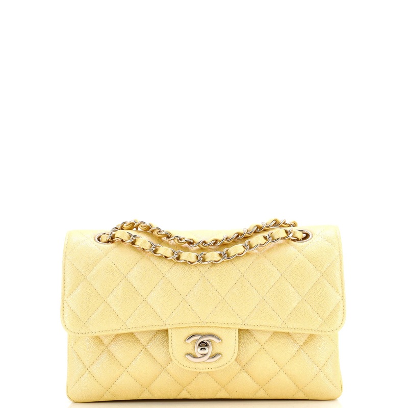 Classic Double Flap Bag Quilted Iridescent Caviar Small