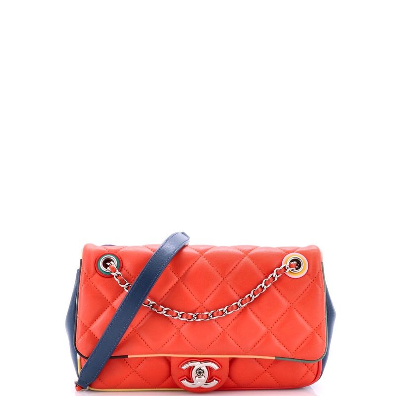 Cuba Color Flap Bag Quilted Lambskin Small