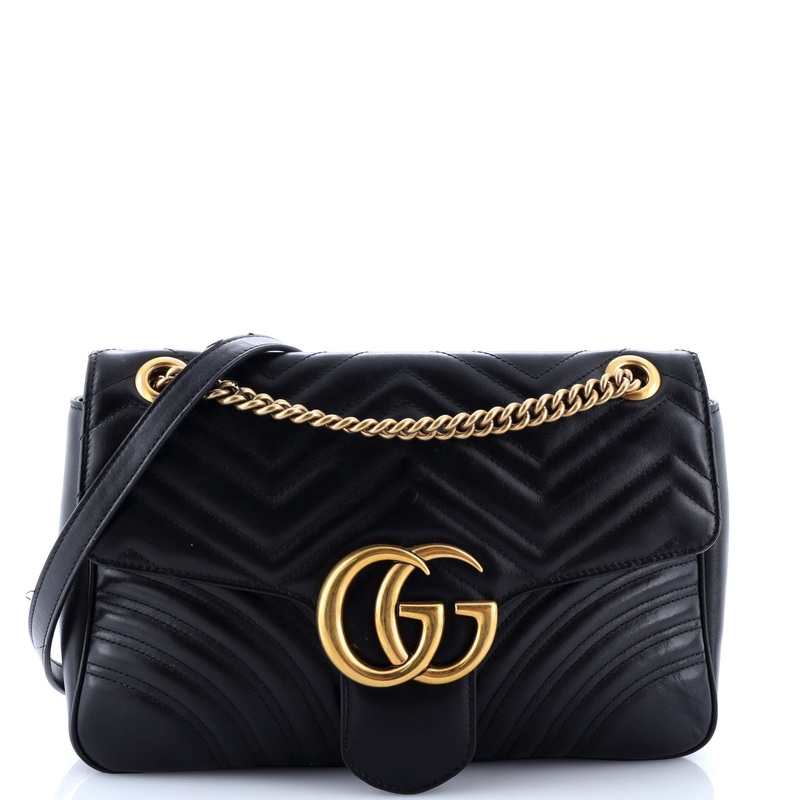 GG Marmont Flap Bag Matelasse Leather Large
