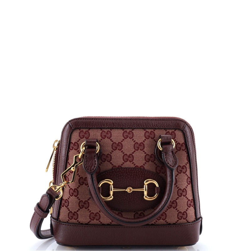 Horsebit 1955 Top Handle Bag GG Canvas with Leather Mini