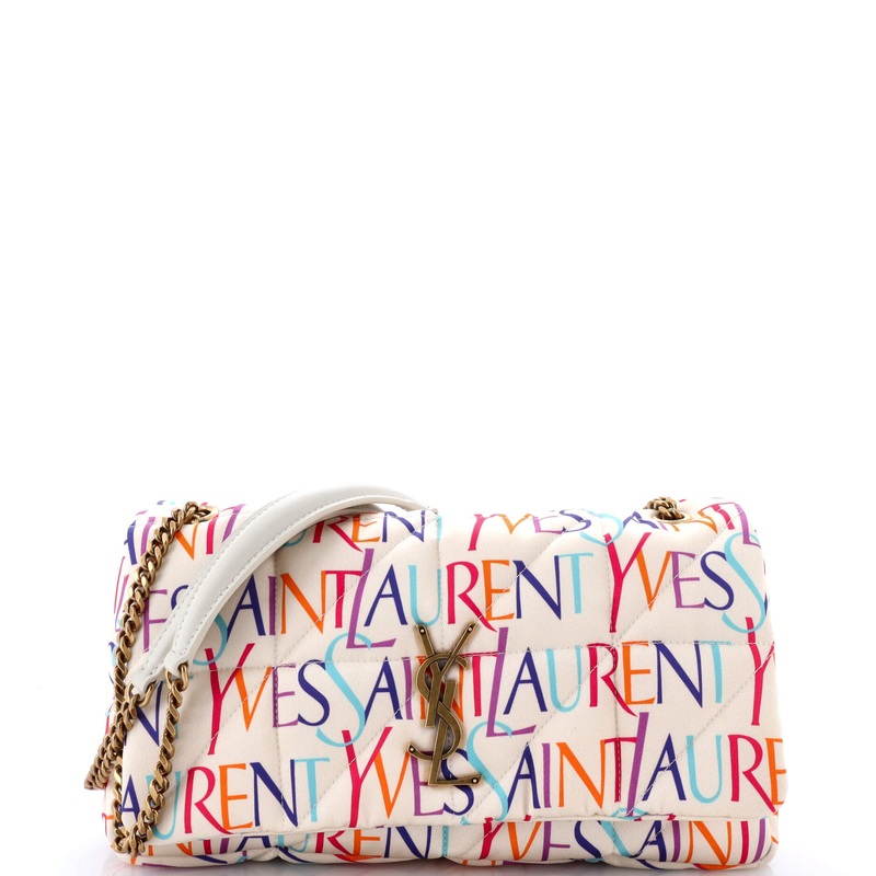 Jamie Flap Bag Quilted Printed Silk Medium