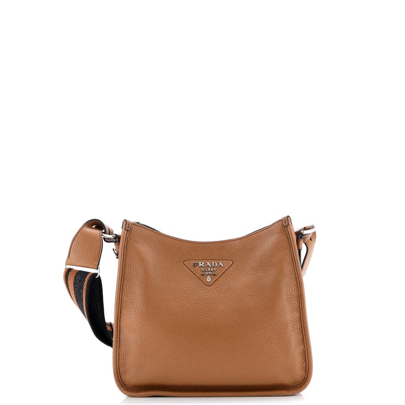 Logo Strap Crossbody Bag Vitello Daino Medium