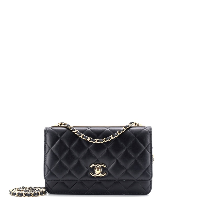 Trendy CC Wallet on Chain Quilted Lambskin