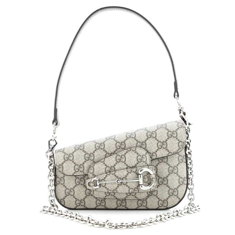 Horsebit 1955 Asymmetric Shoulder Bag GG Coated Canvas Mini