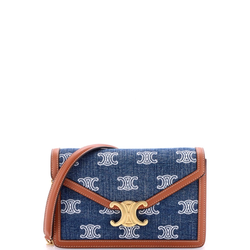 Margo Triomphe Wallet on Chain Triomphe Denim with Leather