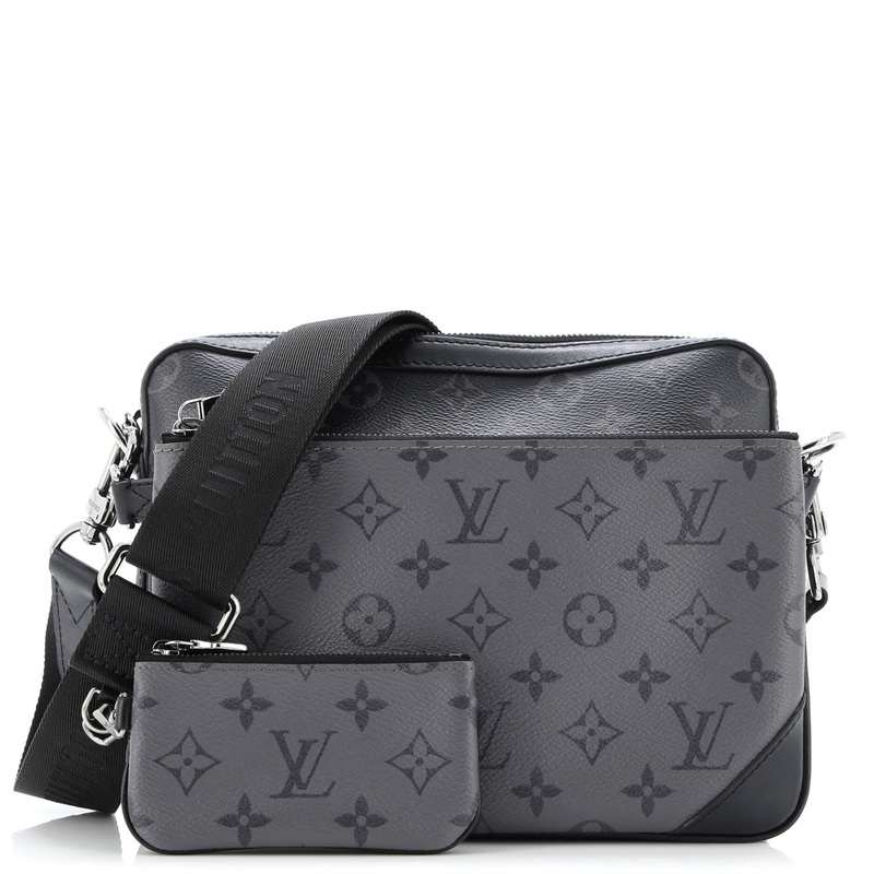 Trio Messenger Bag Reverse Monogram Eclipse Canvas