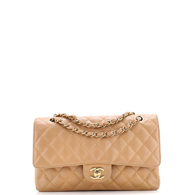 Vintage Classic Double Flap Bag Quilted Caviar Medium