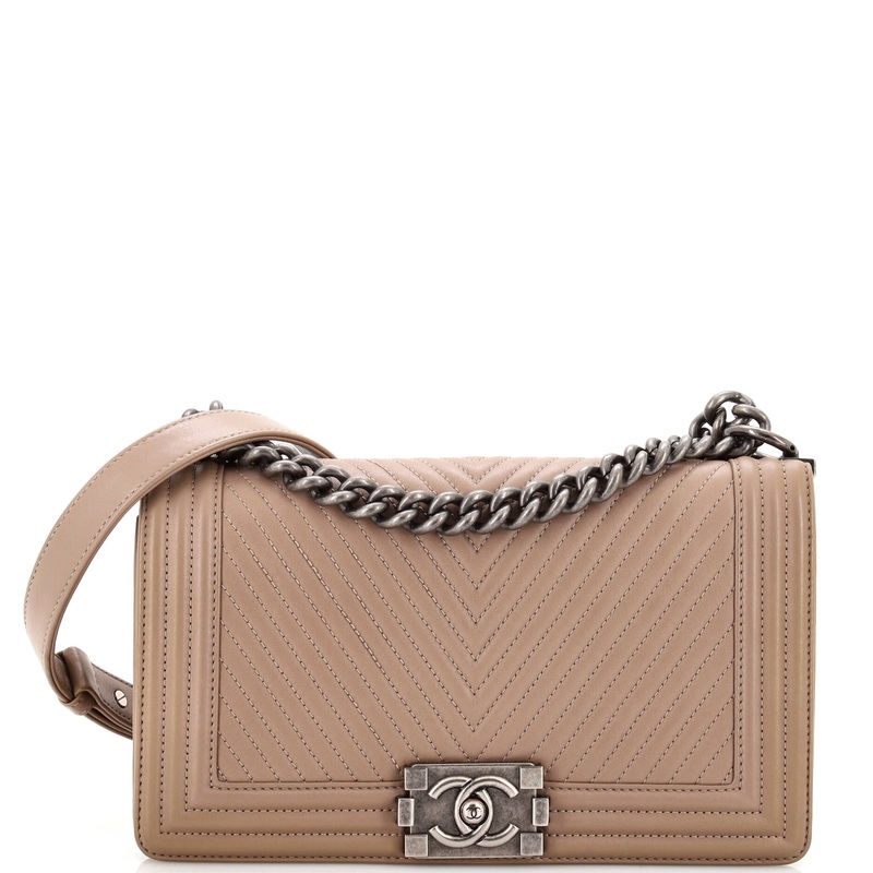 Boy Flap Bag Chevron Calfskin Old Medium