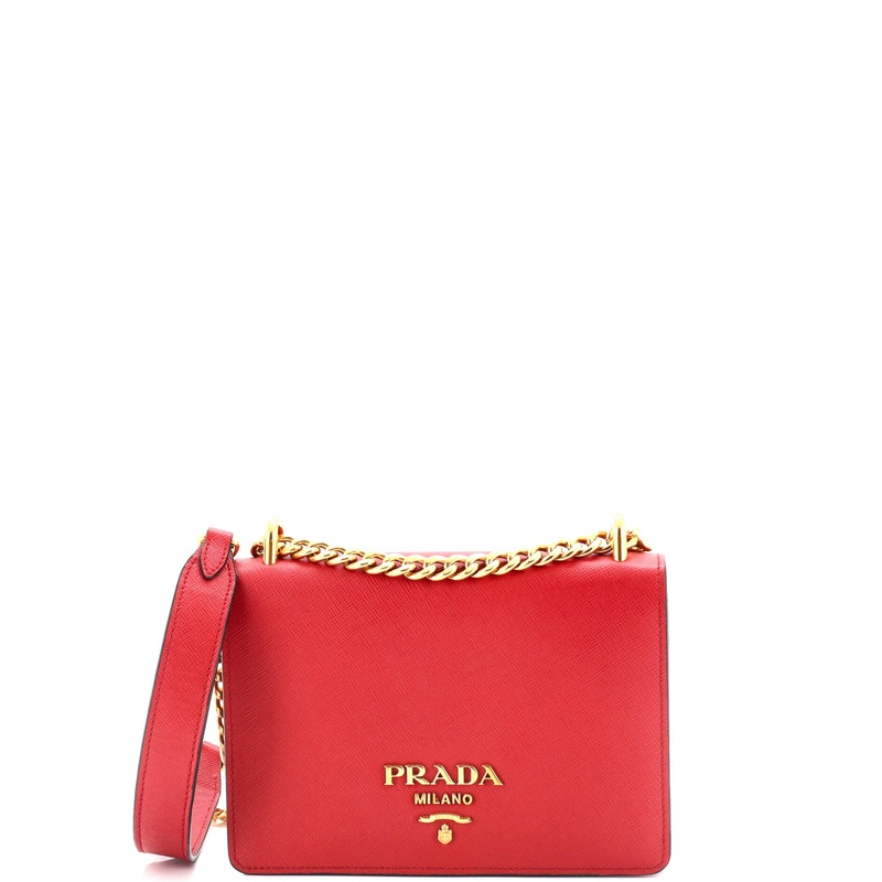 Chain Flap Bag Saffiano Leather Small