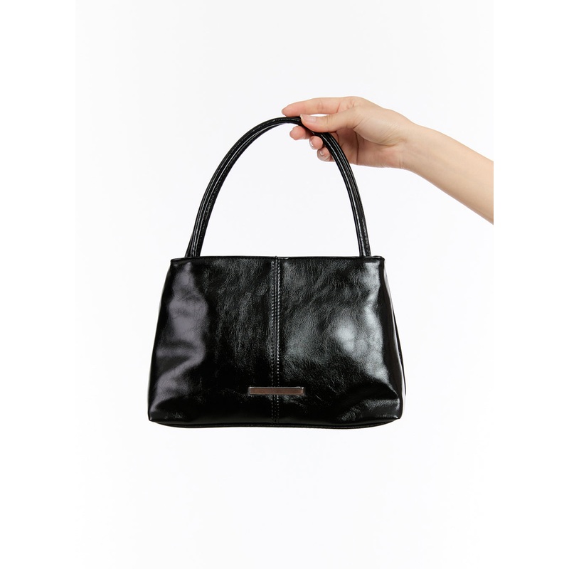 Faux Leather Square Shoulder Bag IU509