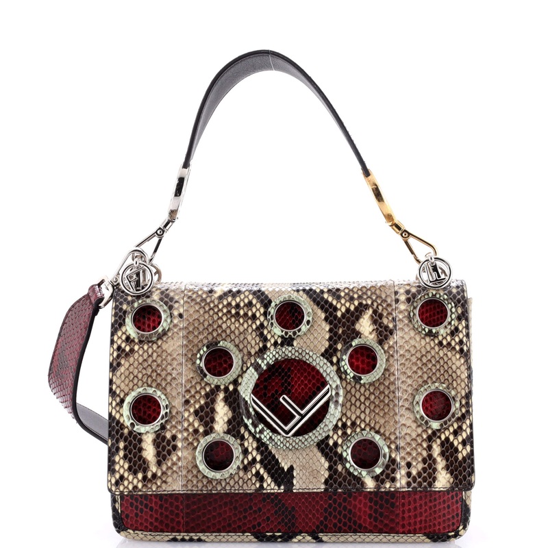 Kan I F Shoulder Bag Embellished Python Medium