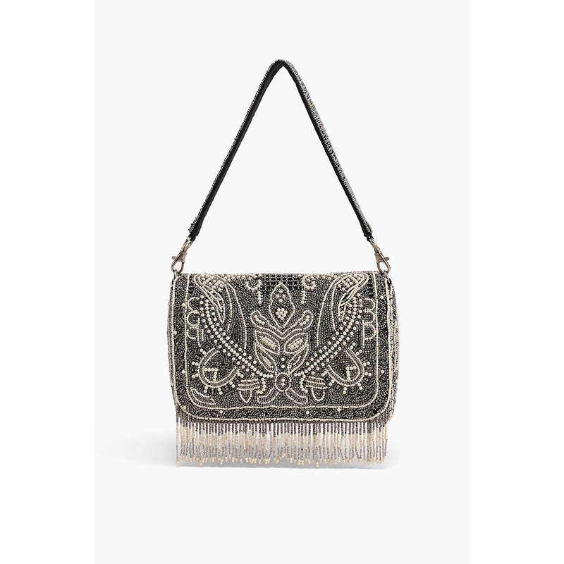 Smoked Pearl Hand Beaded Shoulder Bag