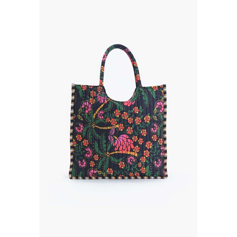 Black Multi Floret Shoulder Bag
