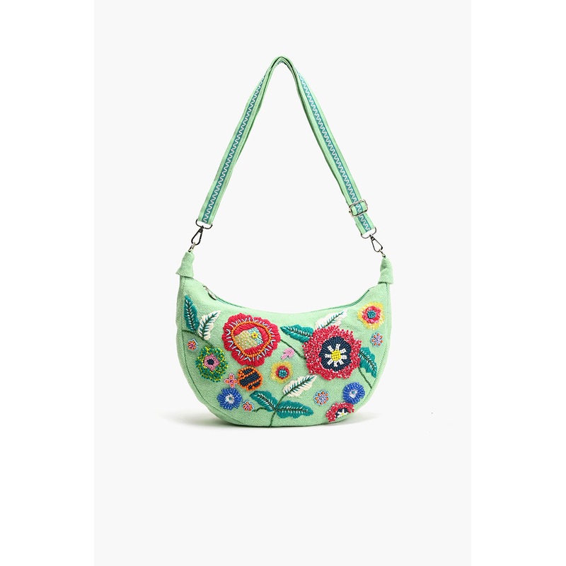Blue Bloom Bouquet Shoulder Bag