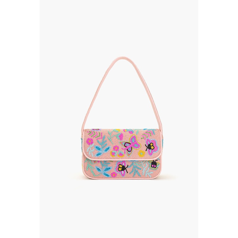 Blushy Flutter Beaded Shoulder Bag