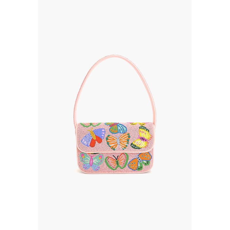 Butterfly Garden Beaded Shoulder Bag