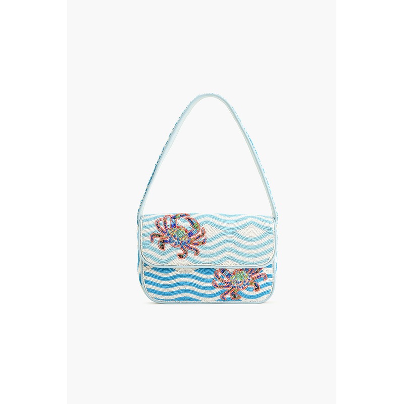 Crabby Waves Beaded Shoulder Bag