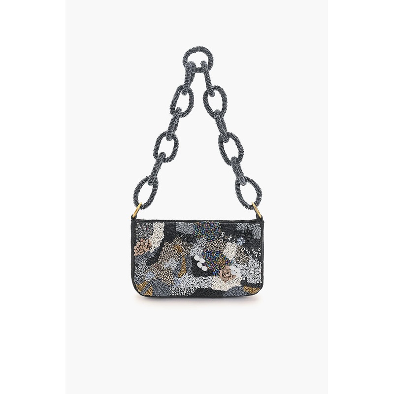 Dark Knight Dazzle Beaded Shoulder Bag