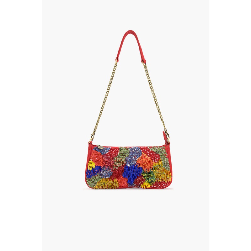Harlequin Fringed Baguette Bag