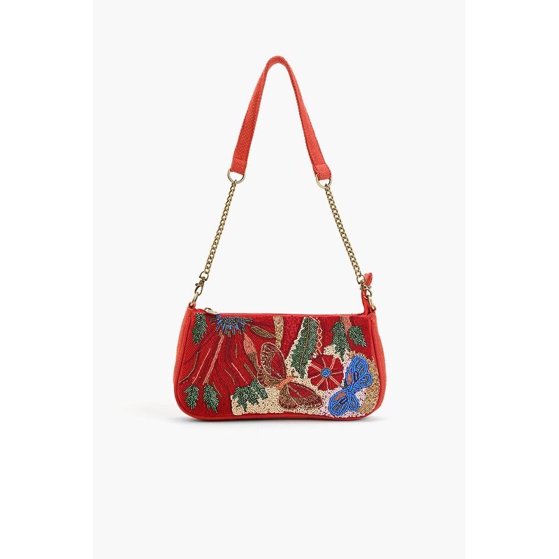 Vermilion Butterfly Bloom Shoulder Bag
