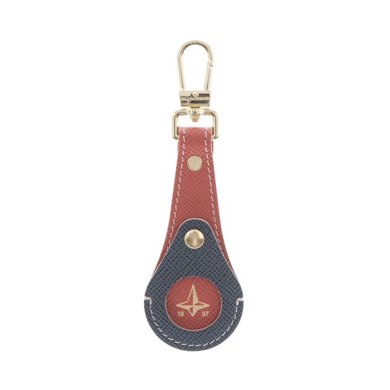 Jet  Air Tag Holder | Navy/Coral/Gold