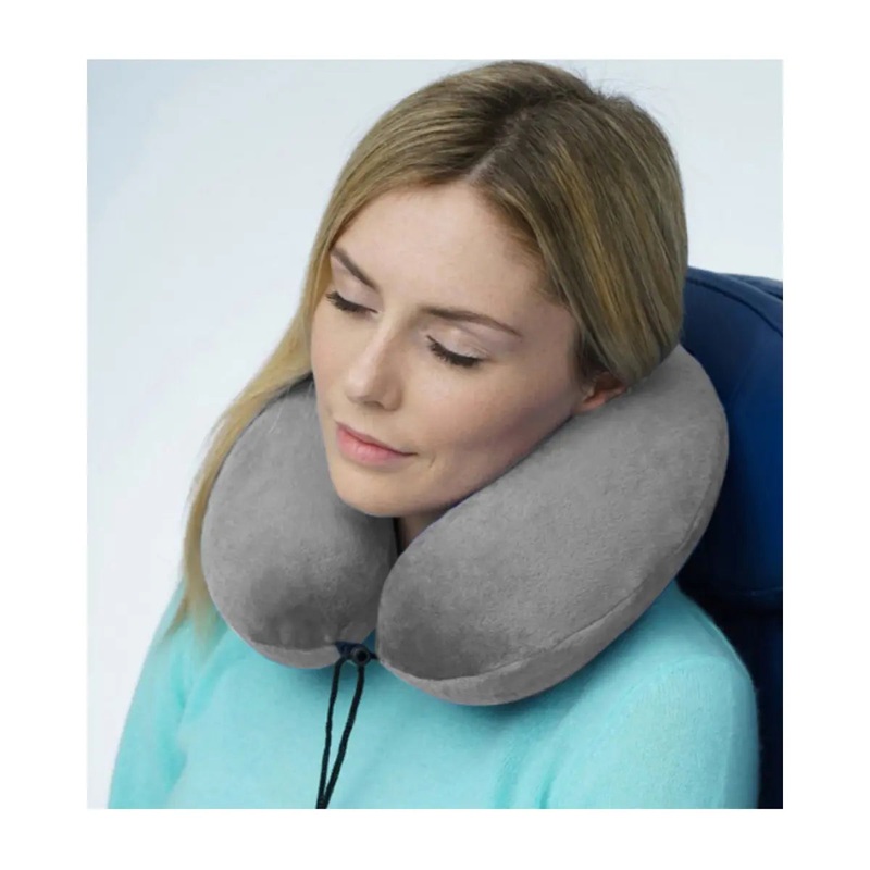 Travelrest CURL Memory Foam U-Shape Travel Neck Pillow - Grey