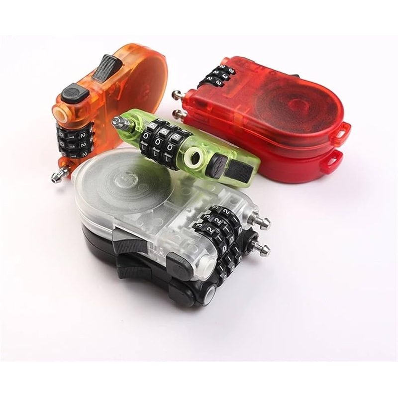 3 Digit Cable Lock Retractable Steel Cable Lock