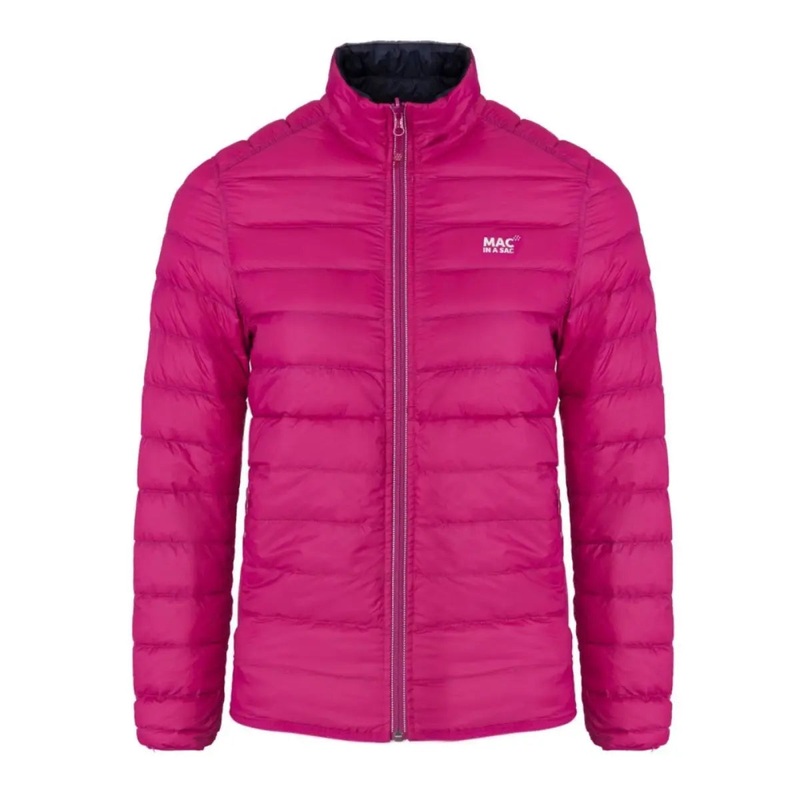 Mac in a Sac Polar Womens Reversible Down Jacket - Size 10 - Fuchsia / Navy