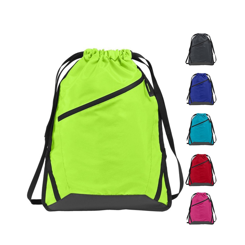 12 ct Zip-It Drawstring Backpack with Adjustable Straps - By Dozen