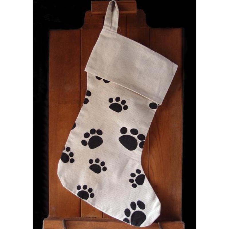 17 in Bulk Canvas Christmas Stocking with Paw Design - CS157C (6 Pack)