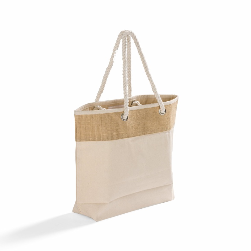 6 ct Large Fancy Canvas Rope Tote Bag - By Bundle