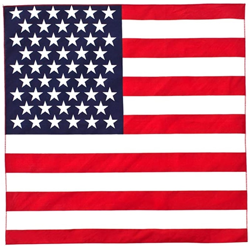 600 ct American Flag Pattern Bandanas - By Case