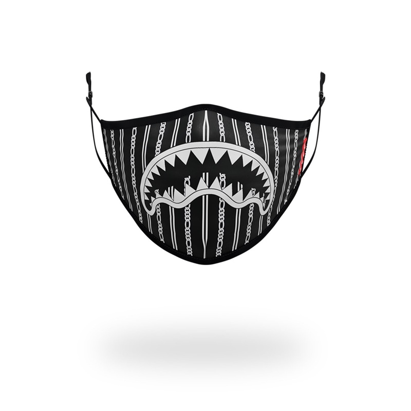 ADULT REVERSE SHARKS IN PARIS (BLACK) FORM FITTING FACE MASK