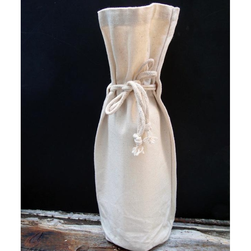 Canvas Wine Bag with Drawstring for Wedding Decorations