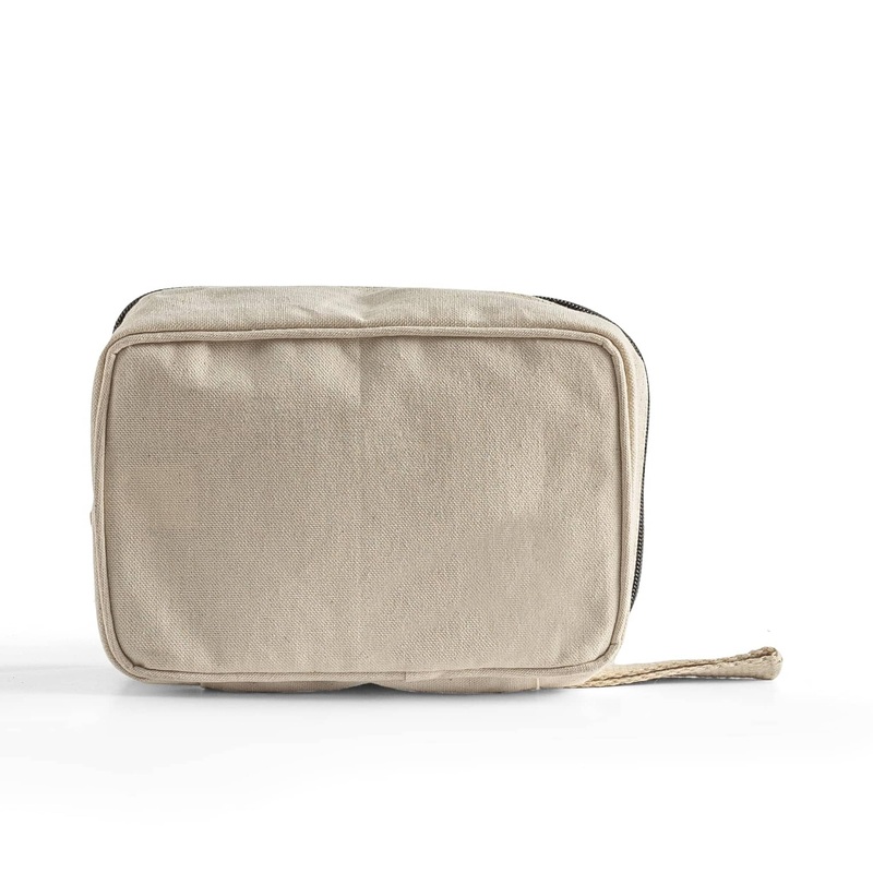 Canvas Zippered Toiletry Bag Travel Dopp Kit