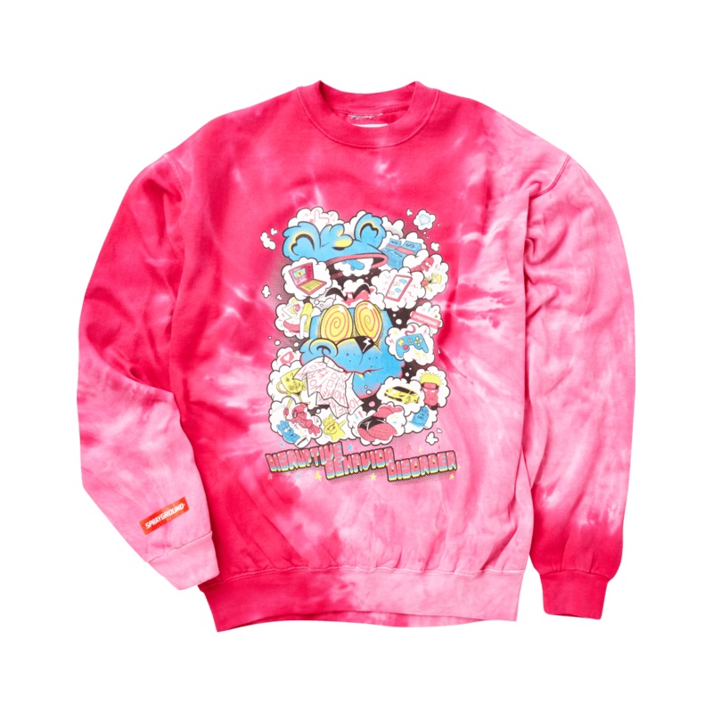 DISRUPTIVE BEHAVIOR DISORDER CREW PINK TIE DYE