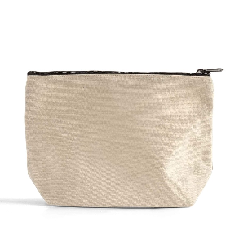 Eco Friendly Zippered Canvas Pouch Cosmetic Bag Large