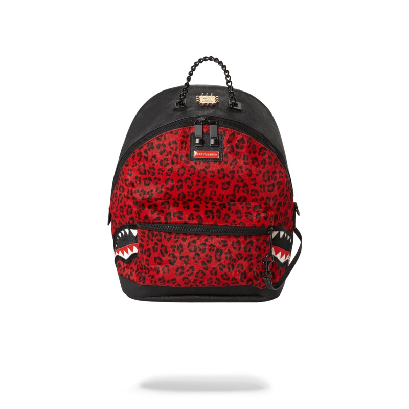 6-STRAP RED LEOPARD EMPRESS (PONY HAIR)
