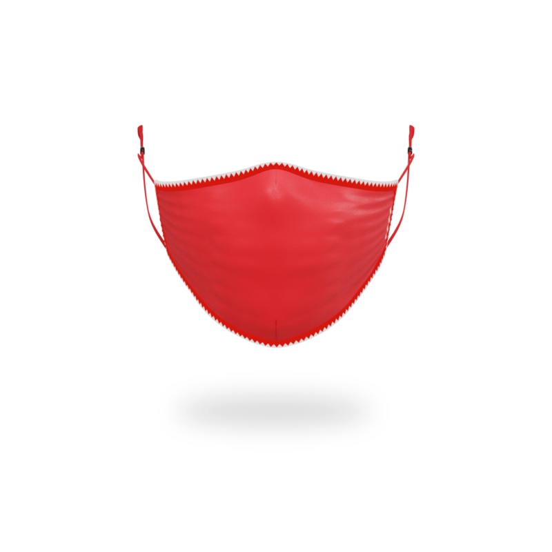 ADULT VERTICAL SHARK (RED) FORM-FITTING FACE MASK