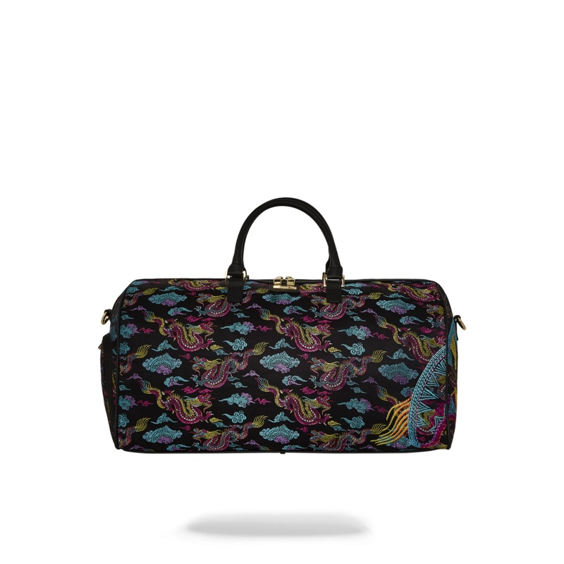 EMBROIDERED DRAGONS DUFFLE