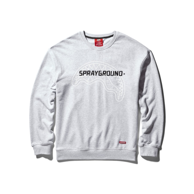 SPRAYGROUND PULLOVER CREW NECK SWEATSHIRT (LT GREY)
