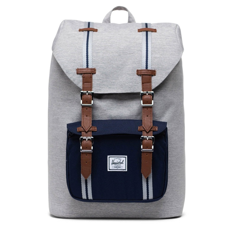 Herschel Little America Mid Light Grey Crosshatch/Peacoat Backpack